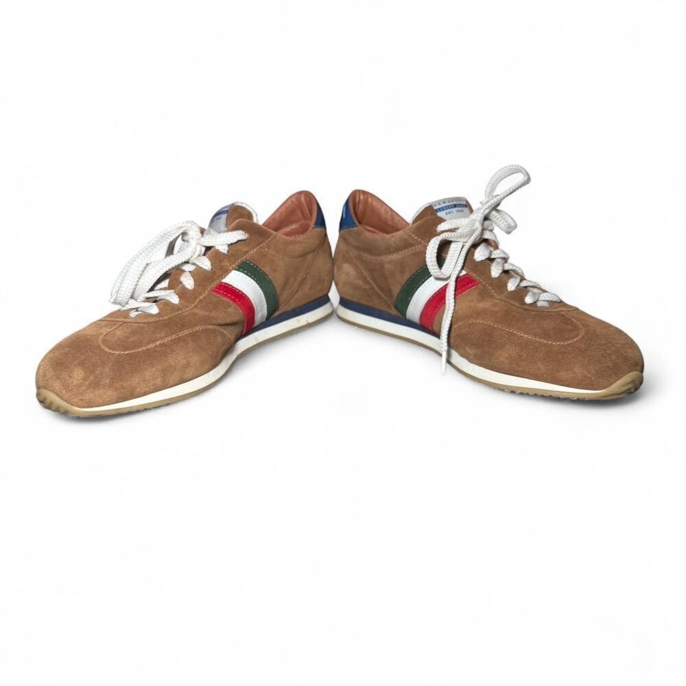 Serafini Italian Leather Suede Sneakers EU 42 US 9 Brown Retro Low Top